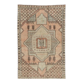 Vintage Circa 1940 Turkish Oushak Area Rug 3'7 X 5'8 For Sale
