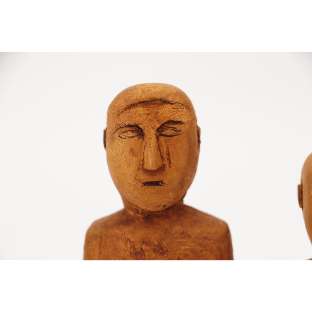 1900 - 1909 American Folk Art Set of Two Wooden Male Torsos, Early 20th Century For Sale - Image 5 of 15