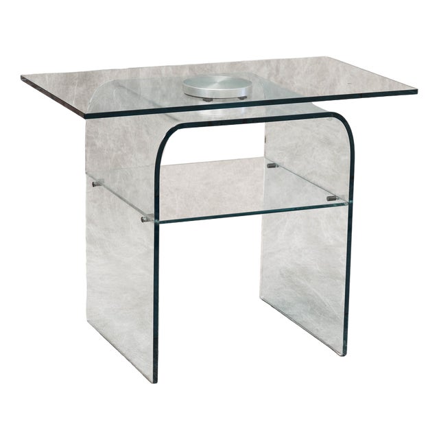 Italian Mobile Table in Crystal from Fiam, 1983 For Sale