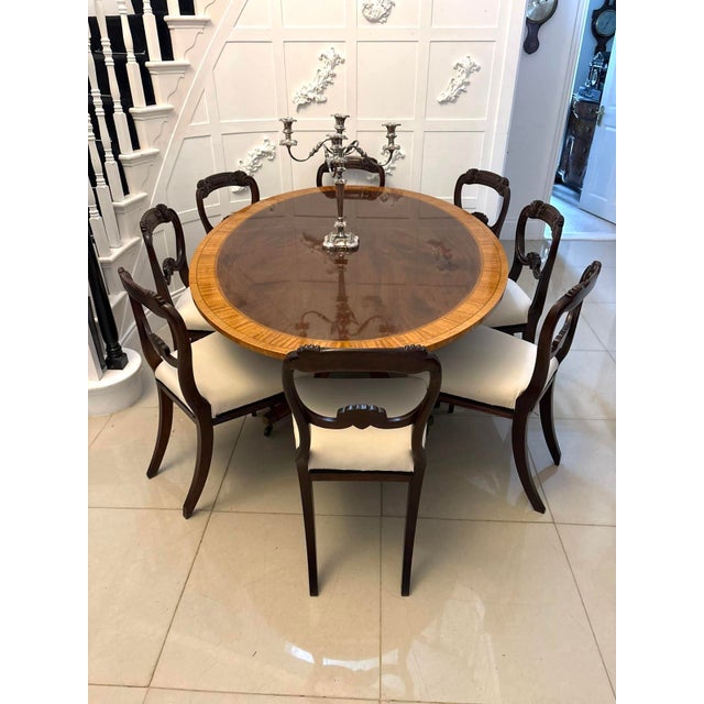 Antique Regency Figured Oval Mahogany Dining Table, 1920s For Sale - Image 4 of 17