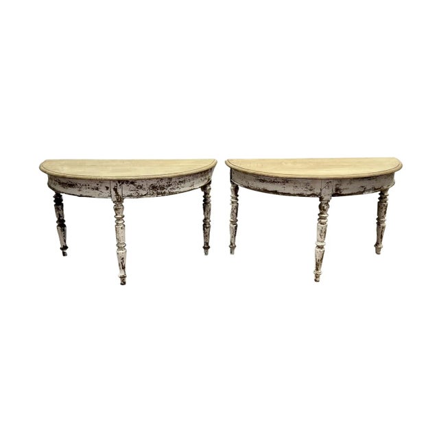 Italian Painted Console Tables 19th C - a Pair For Sale - Image 9 of 9