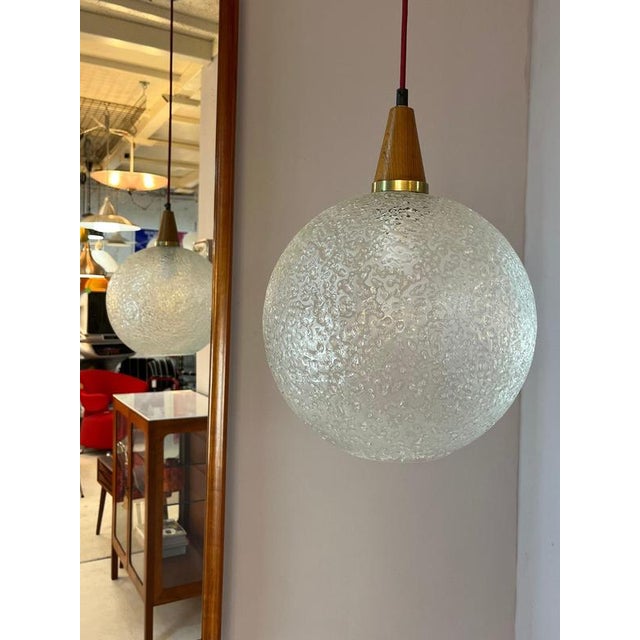 Ball Lamp Glass Teak from Doria For Sale - Image 4 of 11