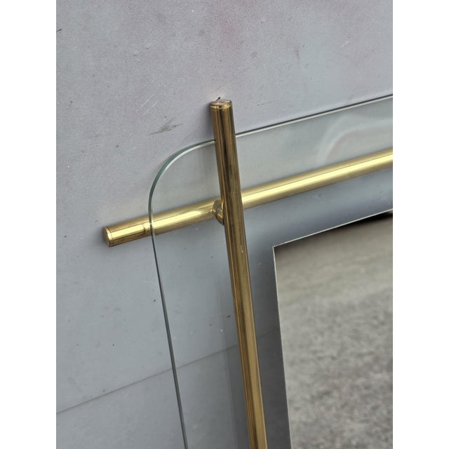 Square Mirror in Tubular Brass from Zevi, 1970s For Sale - Image 4 of 8