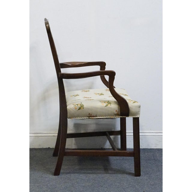 High End Solid Mahogany Traditional Chippendale Style Dining Arm Chair For Sale - Image 4 of 8