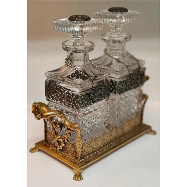 Vintage Ornate 2 Decanter Tantalus - Mid-20th Century For Sale In Atlanta - Image 6 of 18