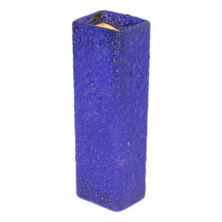 West German Fat Lava Blue Vase by Silberdistel Keramik For Sale