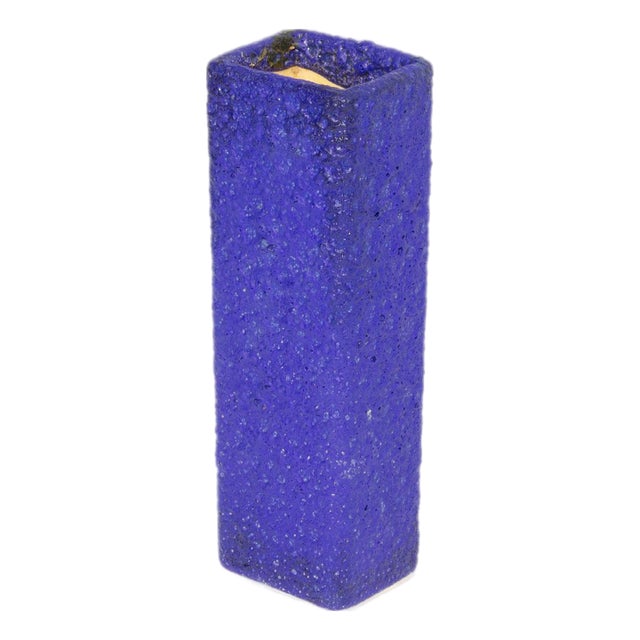 West German Fat Lava Blue Vase by Silberdistel Keramik For Sale