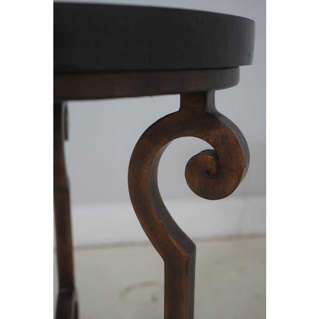 Tessellated Marble Stone Top Iron Base Side Table For Sale In Philadelphia - Image 6 of 13