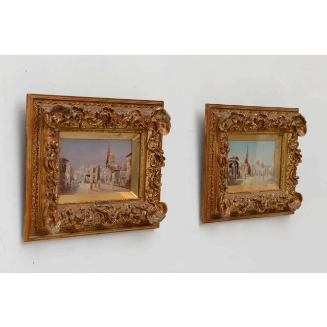 Karl Kaufmann Orientalist Oil Paintings- Period Gilt Frames-19th century - a Pair For Sale In West Palm - Image 6 of 8