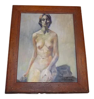 Vintage 20th Century Impressionist Female Nude Oil/Canvas - Listed American Artist - Signed & Framed