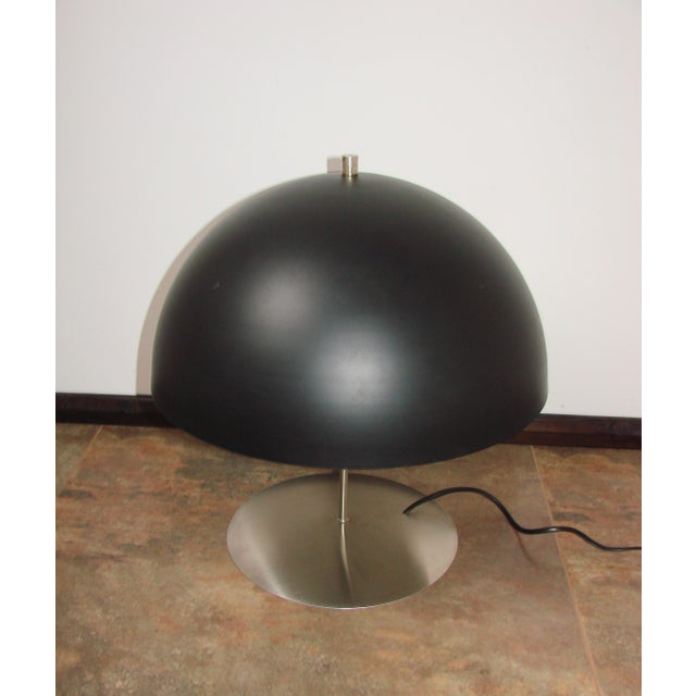 Modern Metal Table Lamp with Black Shade, 1980s For Sale - Image 10 of 12
