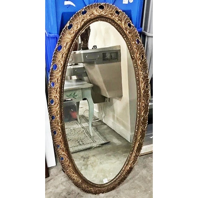 Antique Gilt Oval Mirror For Sale In West Palm - Image 6 of 6