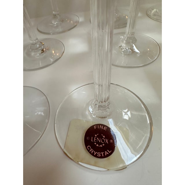 Lenox Vintage 1970s Lenox "Autumn" Pattern Set of Fifteen (15) Crystal Wine Glasses With Gold Band Encrusted 7.5" High - Set of 15 For Sale - Image 4 of 17