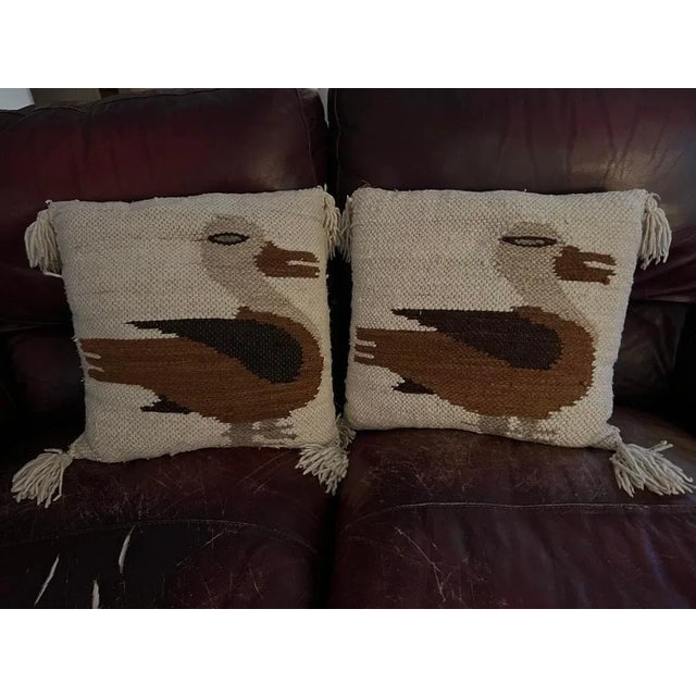 Textile Vintage Hand-knit Pillows- a Pair For Sale - Image 7 of 7