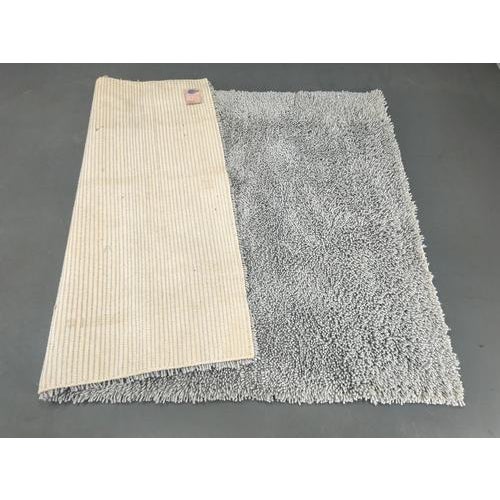 Gray Danish Light Grey Wool Shag Rug from C. Olesen, 1990s For Sale - Image 8 of 9