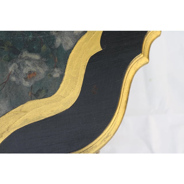 Victorian Style Floral Hand Painted Occasional Table For Sale - Image 12 of 15