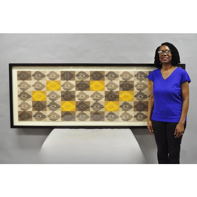 Contemporary Modern Melissa Wood "Ikat" Print Abstract Large 80" Glicees Print Wall Art Under Plexi. This style of work...