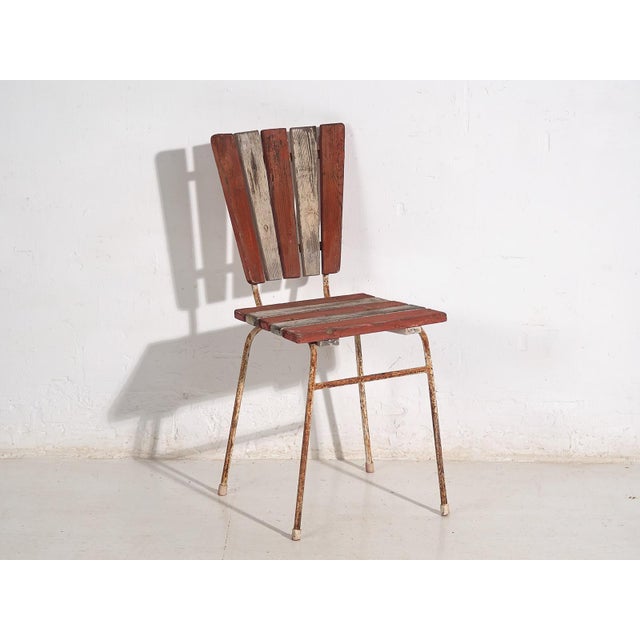 Vintage Red Garden Chairs, 1920, Set of 4 For Sale - Image 9 of 12