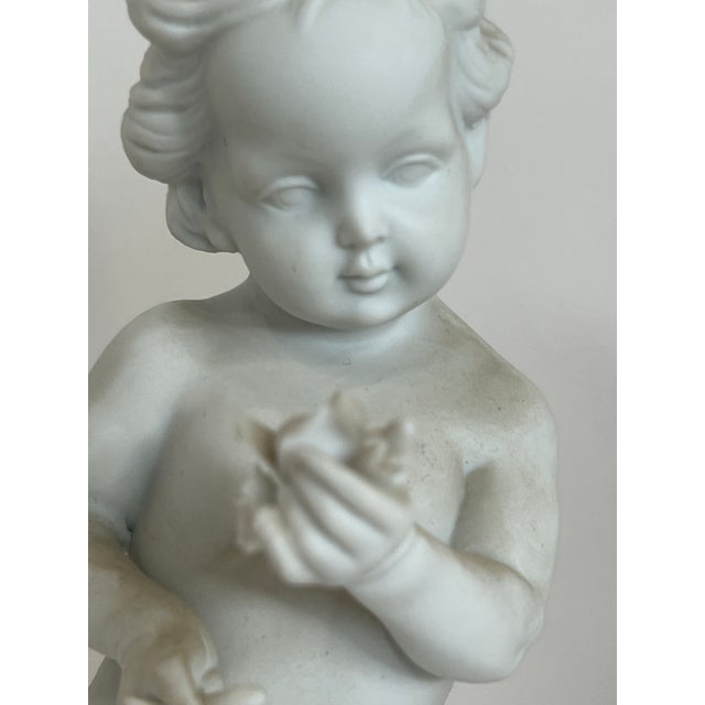 Neoclassical Putti Four Season Figures in White Alabaster Finish Setof 4 For Sale - Image 10 of 12