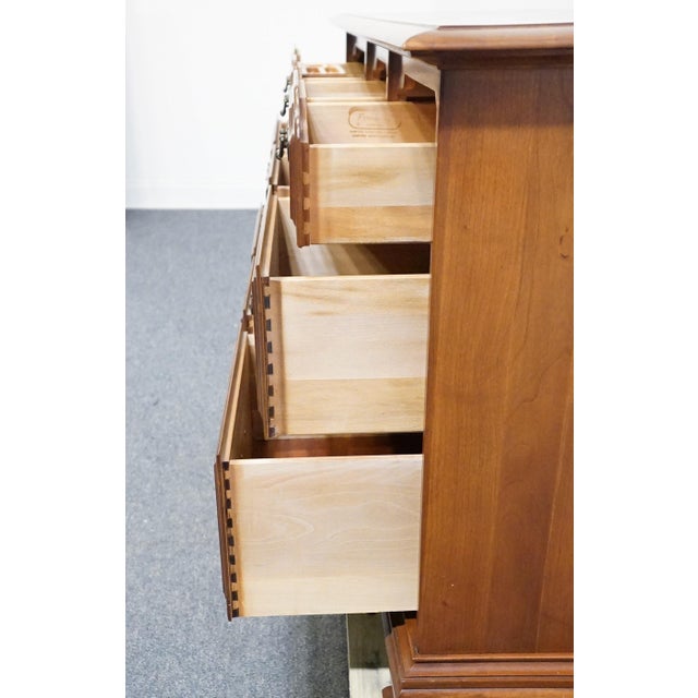 Wood Permacraft / Sanford Solid Cherry Early American Traditional 62" Triple Dresser 79-02 For Sale - Image 7 of 13