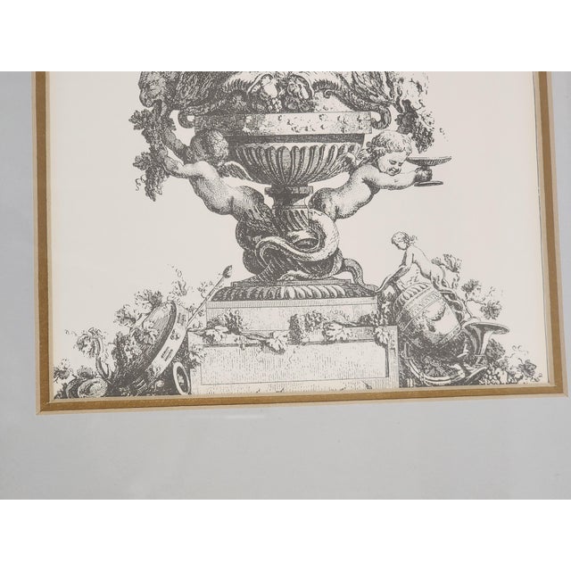 2000 - 2009 Vintage French Rococo Style 18th Century French Vase Etching by Jacques François Joseph Saly For Sale - Image 5 of 10