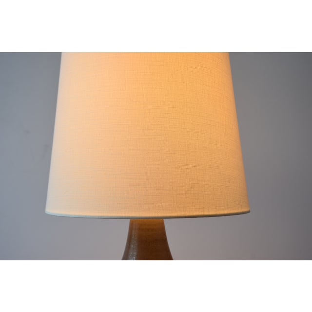 White Danish Ceramic Table Lamp with Brown Glaze and Zig Zag Decor from Michael Andersen & Søn, 1960s For Sale - Image 8 of 13