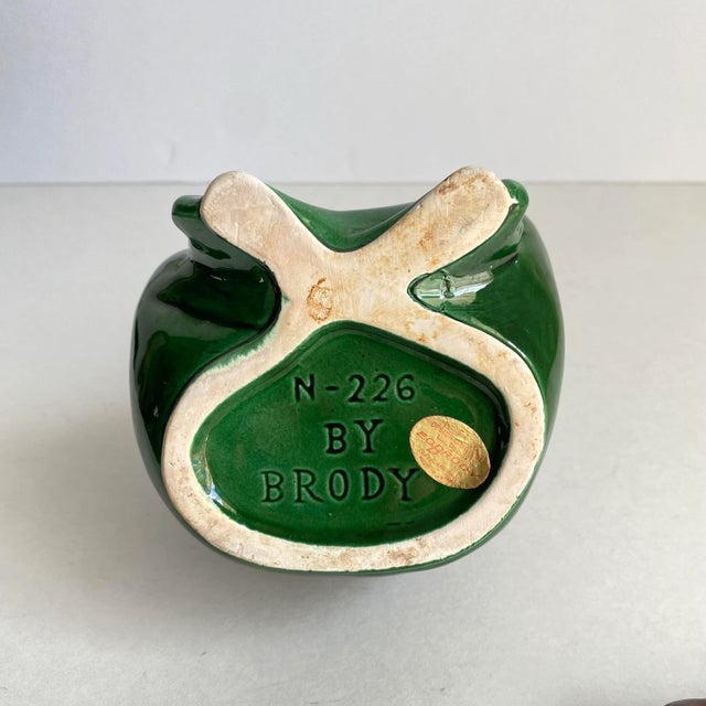 Green Mid Century 1960s Eo Brody Frog Planter Smoking Pipe Retro Kitschy Green Ceramic Statue For Sale - Image 8 of 10