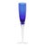 Deep cobalt blue crystal champagne flutes with hand-blown and twisted stems. Produced in the 80s in Yugoslavia by Srpska...