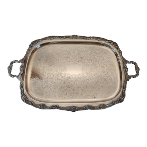 Large Mid 20th Century Ornate Silverplate Tray