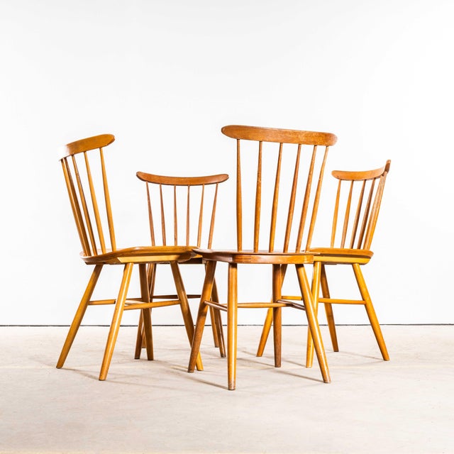 Vintage Stickback Blonde Dining Chairs, 1950s, Set of 6 For Sale - Image 6 of 12