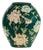 Green Ceramic Vase with Birds, Butterflies, and Floral Decoration For Sale
