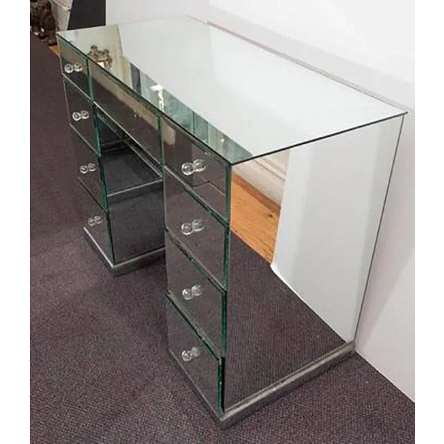 Grosfeld House Mid 20th Century Hollywood Regency Mirrored Art Deco Desk For Sale - Image 4 of 5
