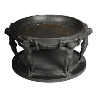 Large Antique Bronze Centerpiece Bowl by Anton Grath, 1920 For Sale