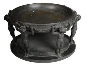 Large Antique Bronze Centerpiece Bowl by Anton Grath, 1920