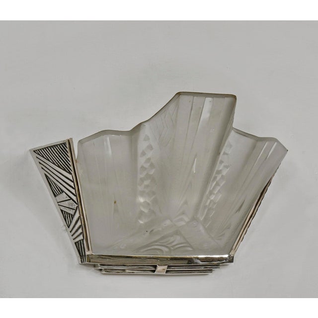 Art Deco A Pair French Art Deco Wall Sconces by Hettier Et Vincent & Muller Freres 1930 France - 3 Pairs Available For Sale - Image 3 of 12