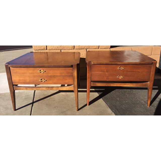 1960s Vintage Basset Walnut End Tables-a Pair | Chairish