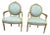 Early 20th Century Pair of Antique Louis XVI Style Gift Hand Carved Upholstered Armchairs For Sale