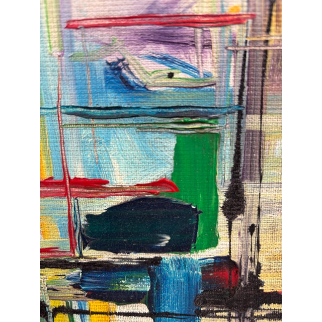 1960s Vintage Abstract Oil Painting For Sale - Image 5 of 10