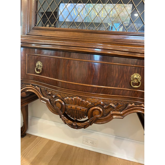 Old world china cabinet. Solid piece. Few minor imperfections from normal wear.