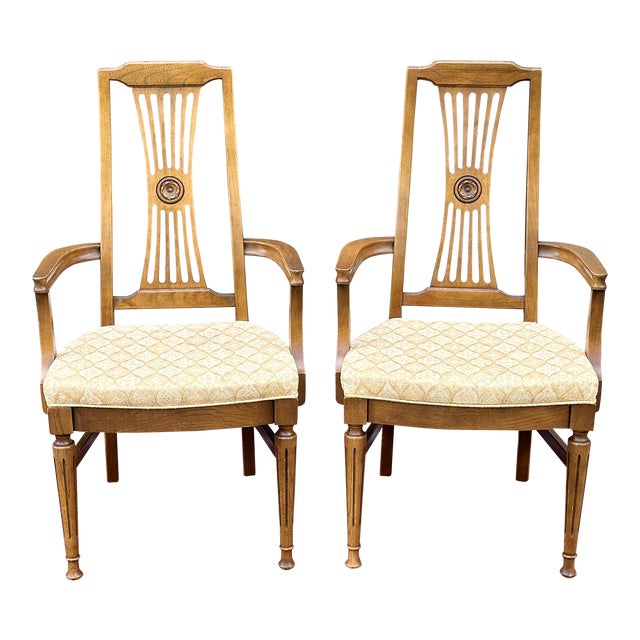 Mid-Century Statesville Chair Co. Dining Armchairs - a Pair For Sale