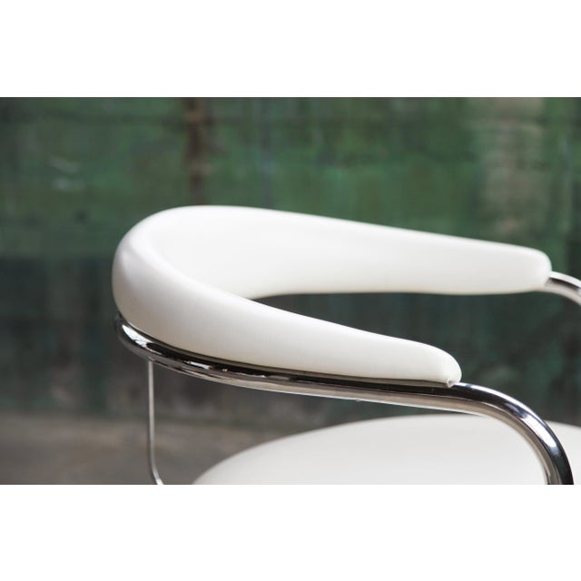 Vintage Anton Lorenz for Thonet "Ss33" Armchair in White + Chrome For Sale - Image 14 of 15