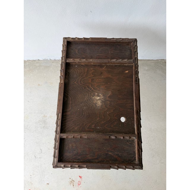 Vintage Hand Carved Tramp Style Side Table For Sale - Image 10 of 10