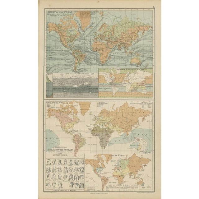 Antique Chart of the World, 1870 For Sale - Image 12 of 12