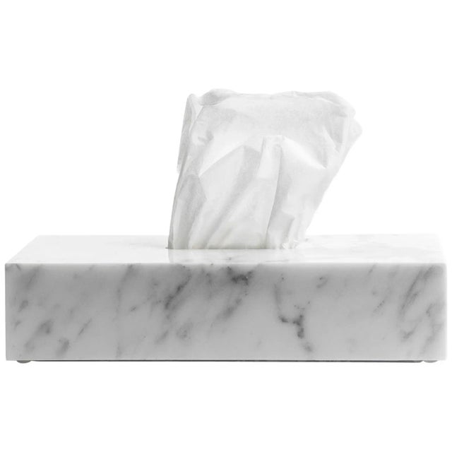 Tissue Box Cover in Black Marble For Sale - Image 10 of 11