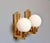 Hollywood Regency Wall Lights Circa 1970s Each light takes 1x E27 fitting bulbs Brass body with opaline glass globes Wires...