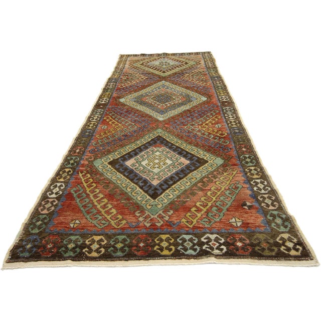 Tribal Vintage Turkish Oushak Rug Runner - 03'04 X 09'10 For Sale - Image 3 of 6