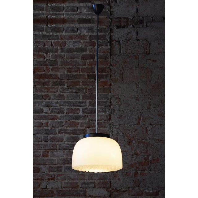 Mid-Century Chandelier in Chrome and Opaline Glass, Czech, 1950s For Sale - Image 9 of 14