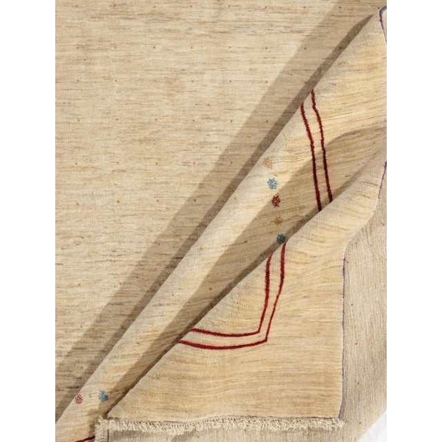 1980s Vintage Hand-Knotted Persian Gabbeh Rug 9'10" X 12'9" For Sale - Image 5 of 6