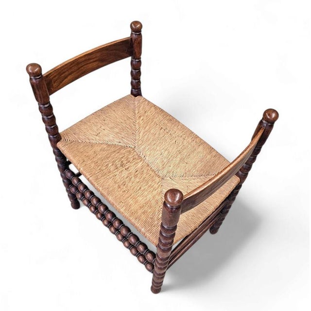 1950s Small Turned Wood Bench For Sale - Image 5 of 7