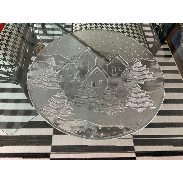 Mid-Century Modern Vintage Crate & Barrel Winter / Holiday Scene Platter For Sale - Image 3 of 11